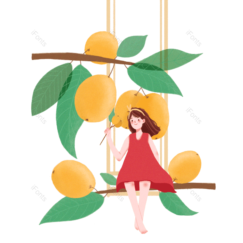 小满图片,女孩元素,手绘PNG,免抠素材